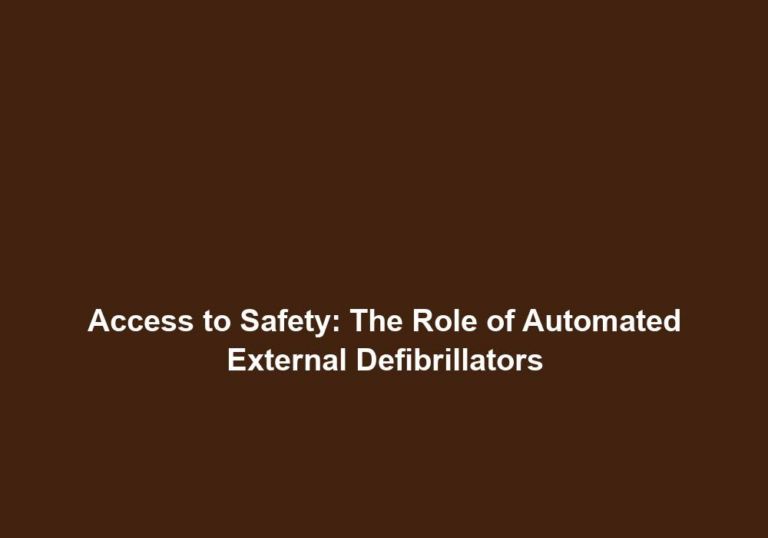 Access to Safety: The Role of Automated External Defibrillators